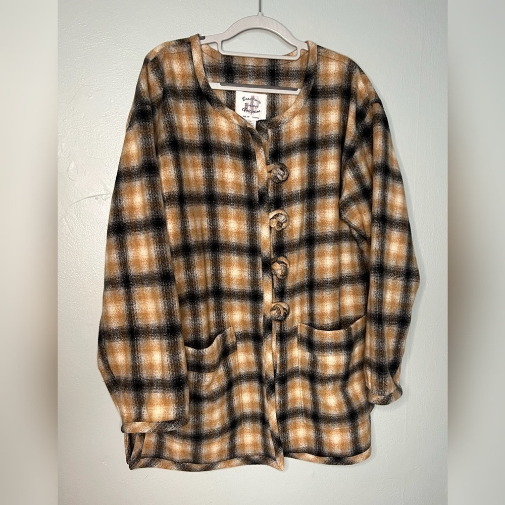 Broadway Vintage Collection New‎ York wool yellow plaid coat